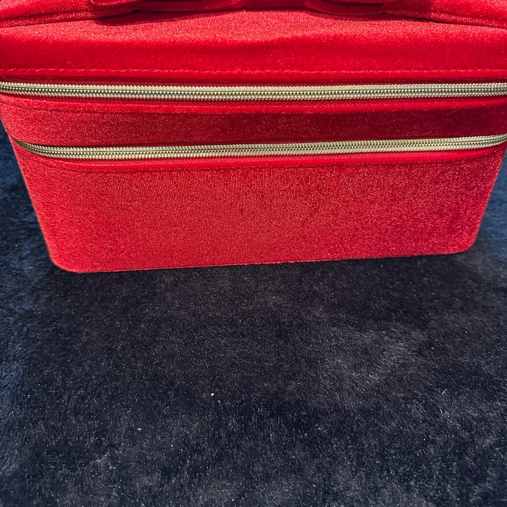 Elegant Red Velvet large makeup bag